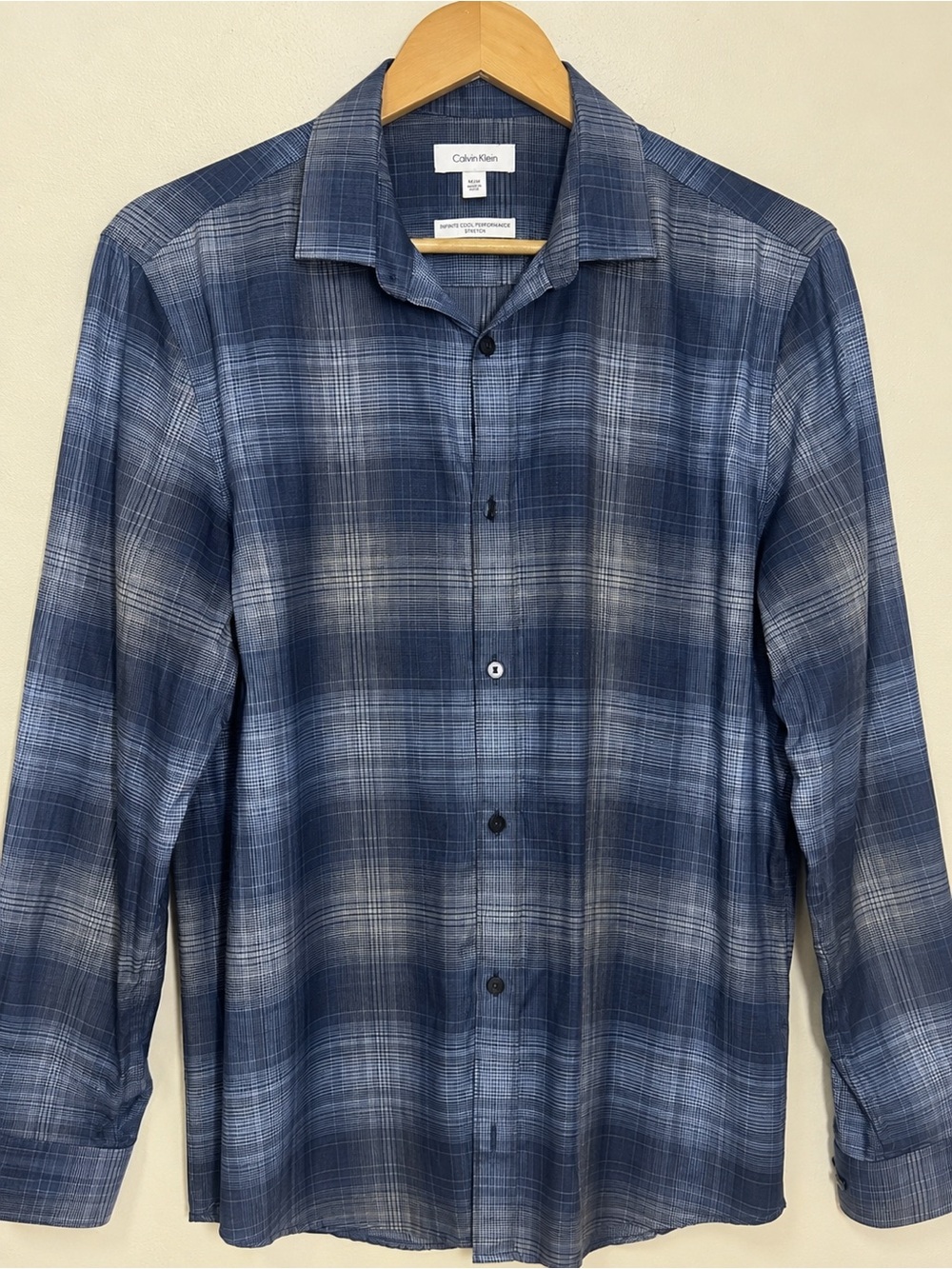 Calvin Klein Men's Navy & Light Blue Plaid Button-Down Shirt